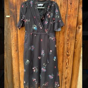 TYY Black Ruffles Sleeves Dress.